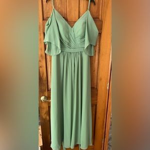 New cold shoulder tie up the back dress.